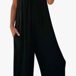 NWT Dokotoo Women's Black Loose Sleeveless Long Pant Jumpsuit with Pockets Large Photo 0
