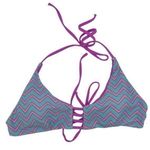 Pink Blue Purple Chevron Reversible Bikini Top size Small Photo 0