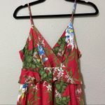 Everly  Red Floral Ruffled Mini Dress Womens S Summer Sundress Girly Tropical Photo 1
