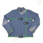 Icelandic Design Sweater Womens Large Boiled Wool Blue Full Zip Up Cardigan Photo 6