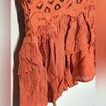 Free People Adella Cami XS Rust Lace Peplum “Winding Roads” Top NWT Photo 6