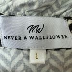 $288 Never A Wallflower Women's Size L Vicki Short Sleeve Dress Desert Chevron‎ Black Size L Photo 4