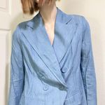 EVA MENDES Chambray 100% Lyocell Lightweight Blazer Size S Blue Photo 4