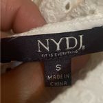 NYDJ  Womens Shirt Top White Eyelet Lace Button Up Short Sleeve Size Small Photo 6