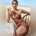 House Of CB Clementine Cutout Ruched Minidress Swirl Print Size Small CUP SZ D-E Photo 6