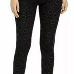 Johnny Was  Pull On Spring Floral Eyelet Leggings Black pants boho embroidered M Photo 0
