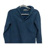 Soft Surroundings  Blue VNeck 100% cotton collared pullover sweater Size XS Photo 1