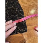 Donna Ricco  Embroidered Black Gold Lace Jumpsuit Size 2 Wedding Guest Fancy Photo 4