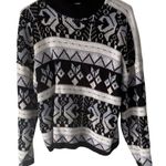 Vintage 80s Point South Fair Isle Acrylic Sweater Pullover Small Snow Ski Black Photo 0