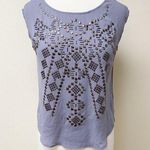 Ecote Studded Cap Sleeve Top Grey/Purple XS Photo 0