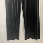 Halogen  Velvet Pants Velour Black Straight Wide Leg Pull-On‎ Size Small Women Photo 4
