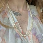 Powder Pink Pearl Necklace Vintage “Dinah” Peachy Elegant Classic Minimal Pearlcore Photo 3