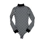 I am gia I.AM.GIA - Nightrider High Neck Checkerboard Bodysuit in Black & White Photo 3