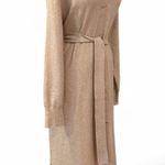 Faherty Jackson Sweater Dress in Oatmeal Heather Cozy Collared Belted Size Large Tan Photo 3