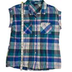 Tommy Hilfiger  Plaid Button Up Shirt Women’s Large Multicolor Short Sleeve  Photo 11
