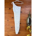 Lulus  Total Appeal White Ruched One-Shoulder Bodycon Midi Dress Party Size XS Photo 3