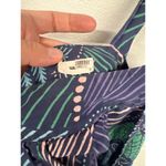 Warm 3/Large Purple Green Floral Tie Strap Square Neck Crop Woodstock Tank Top Blue Photo 5