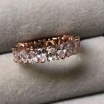 Pandora 14k Rose Gold Plated Alternating Sparkling Band Ring CZ US 7 Photo 7