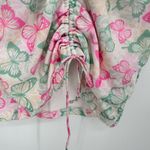 Princess Polly  Mesh Butterfly Mini Dress size 0 Long Sheer Sleeves Ruched Front Photo 7