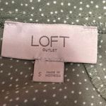 Ann Taylor LOFT Green Polka Dots Short Sleeve Ruffle Babydoll Blouse Top Size S Photo 2