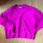 ZARA  V-Neck Sweater in Bold Pink Photo 0