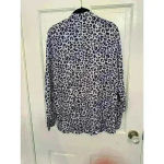 Tigerlily ‎ Anthropologie Navy Leopard Print Button Down Blouse size 6 NWT Photo 1