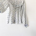 Love Shack Fancy Goldie Long Sleeve Button Down Blouse in White Floral Photo 4
