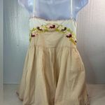 Chasing Unicorns L Cotton Babydoll Boho Embroidered Peach Top White Size L Photo 8