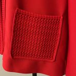 Hedy Knits vintage red knit open blazer jacket Size L Photo 6