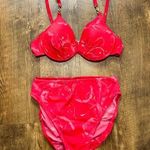 Tara Grinna Womens Bikini Set Sz 10 / 36B/C Red Gold High Cut Photo 0