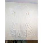 Green Envelope LA White Seersucker Tiered Ruffle Sleeve Midi Dress – XL Photo 5