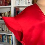 Victoria's Secret Victoria’s Secret Robe Ruffles Short Flutter Sleeved Love Print Red Kimono Style Photo 6