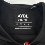AYBL ‎ Black Motion Seamless Cropped Long Sleeve Gym Top Thumbholes Cutout Back S Photo 7