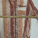 Club Z Collection Shirt Womens 2X Multicolor Striped Rayon Long Sleeve Button Photo 5