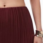 Topshop  Plisse Straight Midi Skirt Maroon Burgundy size 6 Photo 3