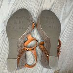 Juicy Couture Kipper Stud Strappy Leather Wedge Sandals Orange Women’s Size 7.5 Photo 8