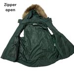 Bagatelle Puffer Vest with Faux Fur Hood - Green - Small Photo 7