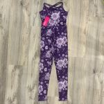 Terez NWT  Violet Porcelain Floral Adjustable Strap TLC Athletic Bodysuit Size XS Photo 5