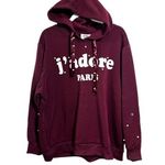 Lili Sport Womens Sz 2X J’adore Paris Purple Pullover Hoodie Sweater Pearls Photo 0