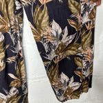 American Eagle Women's Tropical Ring Front Jumpsuit Black Gray Sz Medium Cotton Photo 3