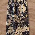 Vintage Elisabeth Black & Ivory Floral Midi Skirt Size M Photo 6