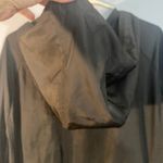 ZARA  Black Hooded Adjustable Waist Full Front Zipper Jacket Women Sz L Photo 4