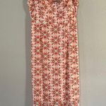 Slate + Willow  Printed Ruffle Hem Cream Orange Midi Dress Formal Wedding Guest Photo 1