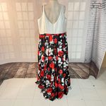 Milano Formals Multicolor Satin Floral Long Pleated Sleeveless Gown Plus Size 26 Photo 6