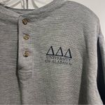 Tri Delta Button Down Henley Long Sleeve Gray Size L Photo 1