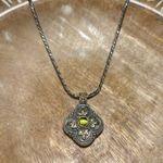 Konstantino 925 Sterling Silver & 18K Gold Peridot Cabochon Pendant Necklace Photo 1