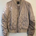 The Story Tan Puffy Bomber Jacket Photo 0