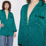 Victoria's Secret 80s Jade Green Gold Label Lounge Top/Gown - Small Photo 1