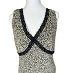 Dress Barn Y2K Tan Black Long Sleeveless Dress Lace Detail Size 8 Whimsy Fairy Photo 1