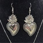 Gorgeous Sacred Heart Pendant and Earring Set Silver Photo 4